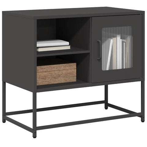 ZNTS TV Cabinet Black 68x39x60.5 cm Steel 853386