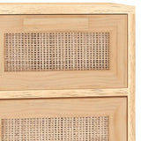 Sideboard Brown 60x30x75 cm Solid Wood Pine and Natural Rattan 345638
