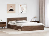 Bed Frame with Headboard Brown Oak 140 x 200 cm Engineered wood 3407883