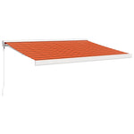 Retractable Awning Orange and Brown 3.5x2.5 m Fabric and Aluminium 3154542