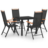 5 Piece Garden Dining Set Aluminium Black 3070625