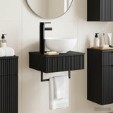Wall-Mounted Wash Basin Black 40 x 35 x 39 cm Engineered Wood 890169