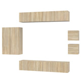 8 Piece TV Cabinet Set Sonoma Oak Engineered Wood 3114488