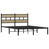 Metal Bed Frame without Mattress Sonoma Oak 140x190 cm 4017102