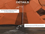 6 Men Tipi Tent with Carry Bag - Orange T3398P348698