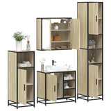 4 Piece Bathroom Furniture Set Sonoma Oak Engineered Wood 3301206