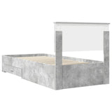 Bed Frame with Drawer Concrete Grey 90 x 190 cm Engineered Wood 3410952