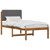 Bed Frame with Upholstered Headboard Natural and Light Grey 904359
