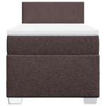 Box Spring Bed with Mattress Dark Brown 100x200 cm Fabric 3285795