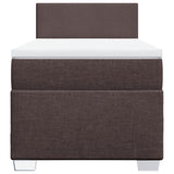 Box Spring Bed with Mattress Dark Brown 100x200 cm Fabric 3285795