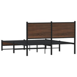 Metal Bed Frame without Mattress Brown Oak 140x190 cm 4007940