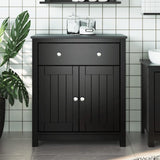 Bathroom Cabinet BERG Black 69.5x34x80 cm Solid Wood Pine 358543