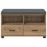 Hall Bench with Cushion with Drawer Artisan Oak 80 x 38 x 46 cm 891463