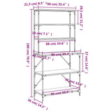 Baker's Rack 6-Tier Brown Oak 90x40x180 cm Engineered Wood 834224