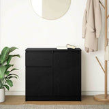 Sideboard with Drawer Black Oak 71x35x65 cm Engineered Wood 861599