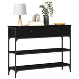 Console Table Black Oak 100 x 25 x 75 cm Engineered Wood 863513