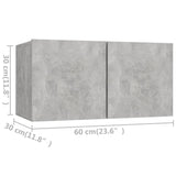 ZNTS 4 Piece TV Cabinet Set Concrete Grey Engineered Wood 3079097