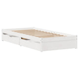 Bed Frame without Mattress White 75x190 cm Solid Wood Pine 3301647