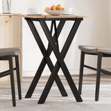 Dining Table X-Frame 50x50x75 cm Solid Wood Pine and Steel 3282691