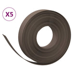 Garden Edgings 5 pcs Brown 10 m 10 cm Polyethylene 3155439