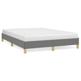Bed Frame without Mattress Dark Grey 135x190 cm Double Double Fabric 349834