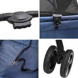 Folding Pet Stroller Adjustable Blue 81 x 47 x 99 cm Polyester 42012434