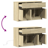 TV Cabinet with LED Sonoma Oak 91x34x61 cm Engineered Wood 852182