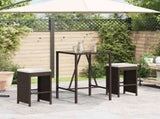 Garden Bar Stools with Cushions 2 pcs Brown Poly Rattan 368685