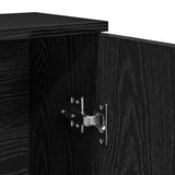 Bathroom Cabinet with Roll Holder Black 39x22x90 cm 858525