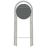 ZNTS 3 Piece Bar Set with Shelves Wood and Steel Black 284400