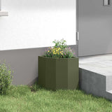 Corner Planter Olive green 30 x 30 x 35 cm Steel 883657