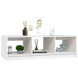 809913 Coffee Table White 110x50x34 cm Solid Wood Pine