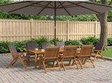 9-Piece Garden Dining Set Natural Solid Acacia Wood 3434585