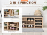 Multi-Storage Shoe Rack w/ 14 Compartments Cushion Moving Shelves Solid Frame Foot Pads Home Office T3398P344820