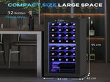 32 Bottle Dual Zone 5-18&degC Wine Fridge - Black T3398P342273