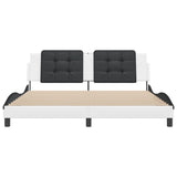 Bed Frame without Mattress "Zadar" White and Black 180x200 cm Super King Faux Leather 3208204