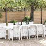 Garden Dining Set 13 pcs White Poly rattan and Cotton 3378626