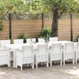 Garden Dining Set 13 pcs White Poly rattan and Cotton 3378626