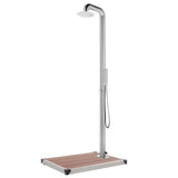 Garden Shower with Brown Base 230 cm Stainless Steel 3070779