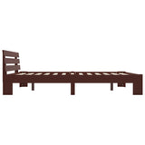 Bed Frame without Mattress Dark Brown Solid Pine Wood 160x200 cm 283176