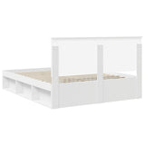 Bed Frame with Headboard White 160 x 200 cm Solid Pine Wood 3410983