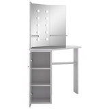 Corner Dressing Table with LED Concrete Grey 111x54x141.5 cm 326535