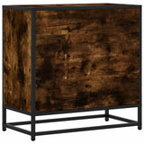 Bedside Cabinet Smoked Oak 60x31x60 cm Engineered Wood and Metal 848696