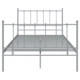 Bed Frame without Mattress Grey Metal 120x200 cm 324954