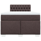 Box Spring Bed with Mattress Dark Brown 120x190 cm Fabric 3285837