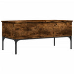 ZNTS Coffee Table Smoked Oak 100x50x45 cm Engineered Wood and Metal 845413