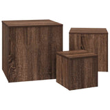 Side Tables 3 pcs Brown Oak Engineered Wood 815989