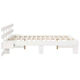 Bed Frame with Headboard White 140 x 200 cm Solid Pine Wood 3385689
