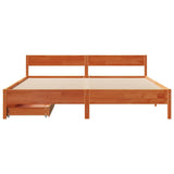 Bed Frame without Mattress Wax Brown 200x200 cm Solid Wood Pine 3301739