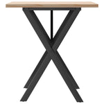 ZNTS Dining Table X-Frame 60x60x75.5 cm Solid Wood Pine and Steel 3282758